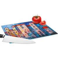 KitchenYeah Glazen Snijplank - 28x20 - Schilderij - Olieverf - Huis - Water - Snijplanken Glas