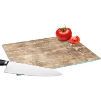 KitchenYeah Glazen Snijplank - 28x20 - Dierenprint - Slang - Goud - Chic - Snijplanken Glas