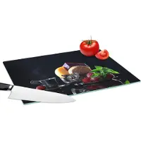 KitchenYeah Glazen Snijplank - 39x28 - Rustiek - Fruit - Kaas - Tafel - Stilleven - Snijplanken Glas