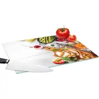KitchenYeah Glazen Snijplank - 39x28 - Groente - Vlees - Keuken - Kruiden - Snijplanken Glas - Keuken decoratie aanrecht