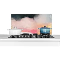 KitchenYeah Spatscherm keuken - Abstract - Design - Verf - Pastel - Glitter - Keuken - 80x40 cm - Spatwand keuken - Spatscherm