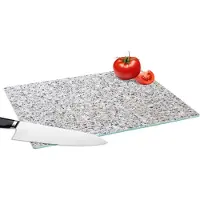 KitchenYeah Glazen Snijplank - 39x28 - Graniet - Structuren - Design - Steen - Snijplanken Glas