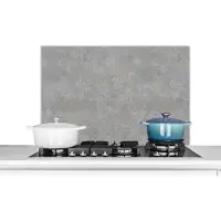 KitchenYeah Spatscherm keuken 80x55 cm - Kookplaat achterwand Beton - Patronen - Industrieel - Muurbeschermer - Spatwand fornuis - Hoogwaardig aluminium