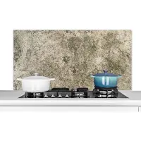 KitchenYeah Spatscherm keuken 120x60 cm - Kookplaat achterwand Cement - Bruin - Beton print - Vintage - Muurbeschermer - Spatwand fornuis - Hoogwaardig aluminium
