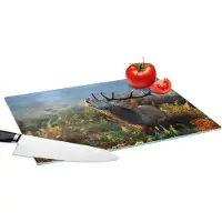 KitchenYeah Glazen Snijplank - 39x28 - Hert - Dieren - Planten - Snijplanken Glas