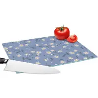 KitchenYeah Glazen Snijplank - 28x20 - Bloemen - Patronen - Madelief - Snijplanken Glas