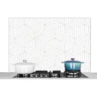 KitchenYeah Spatscherm - Patronen - Spatwand - Design - Lijn - Keuken - 120x80 cm - Achterwand keuken