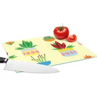 KitchenYeah Glazen Snijplank - 28x20 - Planten - Bloempot - Patronen - Regenboog - Snijplanken Glas