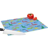 KitchenYeah Glazen Snijplank - 39x28 - Draak - Dinosaurus - Patronen - Kinderen - Baby - Jongens - Meisjes - Kids - Snijplanken Glas