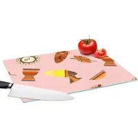 KitchenYeah Glazen Snijplank - 39x28 - Afrika - Djembé - Patronen - Afrikaanse maskers - Snijplanken Glas