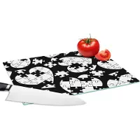 KitchenYeah Glazen Snijplank - 28x20 - Meiden - Puzzel - Hart - Patronen - Girl - Kids - Kinderen - Snijplanken Glas