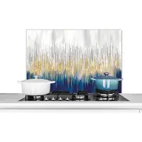 KitchenYeah Spatscherm keuken 80x55 cm - Kookplaat achterwand Olieverf - Abstract - Schilderij - Verf - Muurbeschermer - Spatwand fornuis - Hoogwaardig aluminium