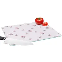 KitchenYeah Glazen Snijplank - 39x28 - Patroon - Rozen - Bloemen - Snijplanken Glas