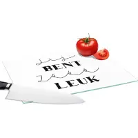 KitchenYeah Glazen Snijplank - 28x20 - Jij bent zo leuk - Quotes - Spreuken - Partner - Snijplanken Glas
