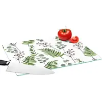 KitchenYeah Glazen Snijplank - 39x28 - Planten - Patronen - Bladeren - Kruiden - Snijplanken Glas