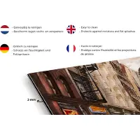 KitchenYeah Spatscherm keuken 120x80 cm - Kookplaat achterwand Schilderij - Stad - Auto - Olieverf - Muurbeschermer - Spatwand fornuis - Hoogwaardig aluminium