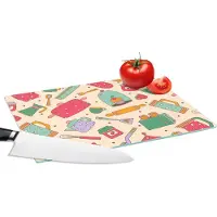 KitchenYeah Glazen Snijplank - 28x20 - Keuken - Thee - Patronen - Snijplanken Glas