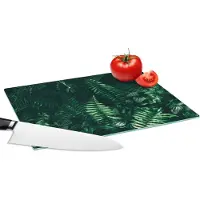 KitchenYeah Glazen Snijplank - 28x20 - Bladeren - Jungle - Natuur - Tropisch - Planten - Snijplanken Glas