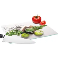 KitchenYeah Glazen Snijplank - 28x20 - Kruiden - Appel - Smoothie - Snijplanken Glas