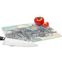 KitchenYeah Glazen Snijplank - 28x20 - Oude wijngaard met boerin - Vincent van Gogh - Snijplanken Glas