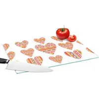 KitchenYeah Glazen Snijplank - 39x28 - Hart - Zuid-Amerika - Patronen - Snijplanken Glas