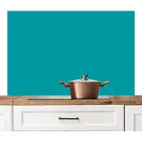KitchenYeah Spatscherm keuken 120x80 cm - Kookplaat achterwand Blauw - Effen kleur - Muurbeschermer - Spatwand fornuis - Hoogwaardig aluminium