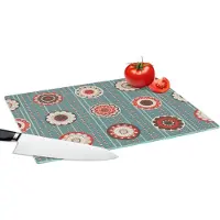 KitchenYeah Glazen Snijplank - 39x28 - Bohemian - Bloemen - Vintage - Design - Snijplanken Glas