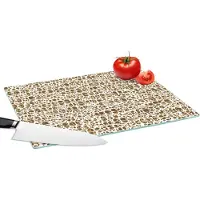 KitchenYeah Glazen Snijplank - 39x28 - Dierenhuid - Reptielen - Bruin - Patronen - Snijplanken Glas