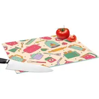 KitchenYeah Glazen Snijplank - 39x28 - Keuken - Thee - Patronen - Snijplanken Glas