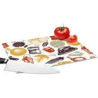 KitchenYeah Glazen Snijplank - 28x20 - Thanksgiving - Patronen - Dinner - Snijplanken Glas