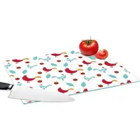 KitchenYeah Glazen Snijplank - 39x28 - Patronen - Dieren - Kip - Snijplanken Glas