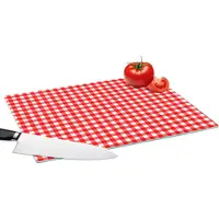 KitchenYeah Glazen Snijplank - 39x28 - Rood - Rustiek - Patronen - Snijplanken Glas