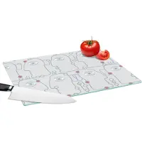 KitchenYeah Glazen Snijplank - 39x28 - Line Art - Gezicht - Patroon - Snijplanken Glas