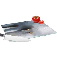 KitchenYeah Glazen Snijplank - 39x28 - Wolken - Gold - Abstract - Snijplanken Glas
