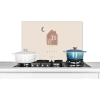 KitchenYeah Spatscherm keuken 70x50 cm - Kookplaat achterwand Hotel oma - Spreuken - Oma - Quotes - Muurbeschermer - Spatwand fornuis - Hoogwaardig aluminium