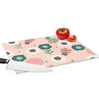 KitchenYeah Glazen Snijplank - 39x28 - Patronen - Bloemen - Planten - Snijplanken Glas