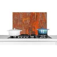 KitchenYeah Spatscherm keuken 70x50 cm - Kookplaat achterwand Roest - Industrieel - Staal - Muurbeschermer - Spatwand fornuis - Hoogwaardig aluminium