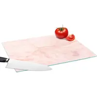 KitchenYeah Glazen Snijplank - 39x28 - Marmer - Roze - Lijn - Snijplanken Glas