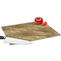 KitchenYeah Glazen Snijplank - 39x28 - Marmer - Goud - Luxe - Graniet - Patronen - Snijplanken Glas