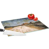 KitchenYeah Glazen Snijplank - 39x28 - Weg die langs de wallen van Parijs loopt - Vincent van Gogh - Snijplanken Glas