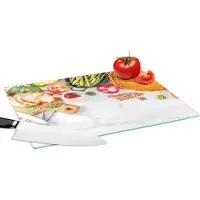 KitchenYeah Glazen Snijplank - 39x28 - Groente - Fruit - Vlees - Kruiden - Snijplanken Glas