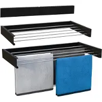 Vonia Wanddroogrek - Droogrek - Wasrek - Droogrek Muur - 80 x 40 cm - Zwart