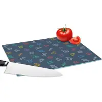KitchenYeah Glazen Snijplank - 28x20 - Zodiac - Patroon - Astrologie - Snijplanken Glas