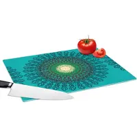 KitchenYeah Glazen Snijplank - 39x28 - Mandala - Design - Patronen - Filigraan - Snijplanken Glas