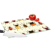 KitchenYeah Glazen Snijplank - 39x28 - Kever - Patronen - Insecten - Snijplanken Glas