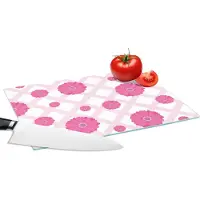KitchenYeah Glazen Snijplank - 28x20 - Bloemen - Patronen - Pastel - Snijplanken Glas