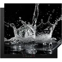 KitchenYeah Inductie beschermer 59x52 cm - Water splash - Zwart - Wit - Afdekplaat voor kookplaat - Bescherming inductieplaat mat - Beschermplaat - Beschermmat inductiekookplaat - Keuken accessoires