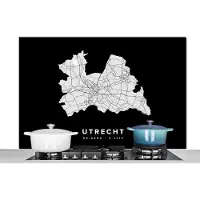 KitchenYeah Spatscherm keuken 120x80 cm - Kookplaat achterwand Utrecht - Kaart - Nederland - Muurbeschermer - Spatwand fornuis - Hoogwaardig aluminium