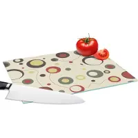 KitchenYeah Glazen Snijplank - 28x20 - Cirkel - Lijn - Design - Snijplanken Glas