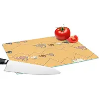 KitchenYeah Glazen Snijplank - 28x20 - Kameel - Woestijn - Patronen - Kinderen - Snijplanken Glas
